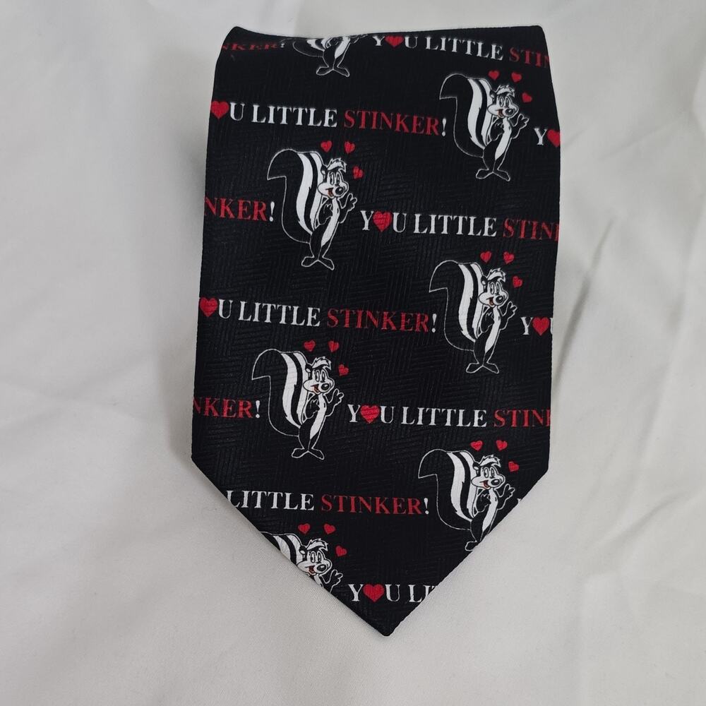 Looney Tunes Pepe Le Pew 100% Polyester Cartoon Tie Black Men's One Size